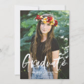 Penseelkalligrafie Typografie Foto Afstuderen Kaart (Voorkant)