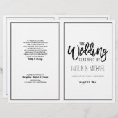 Penseelkalligrafie Weddenprogramma's - zwart (Voorkant / Achterkant)