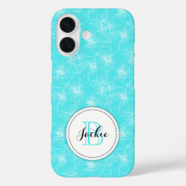 Penseelkersen lilly-pilly floral aqua iphone case