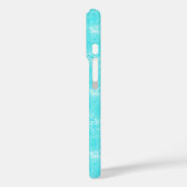 Penseelkersen lilly-pilly floral aqua iphone case (Achterkant / Links)