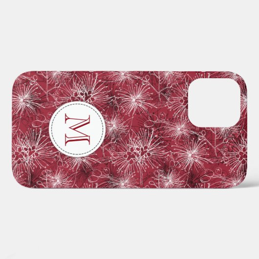 Penseelkersen lilly-pilly floral iphone case (Achterkant (horizontaal))