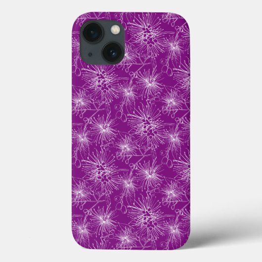 Penseelkersen lilly-pilly floral paars iphone case (Achterkant)