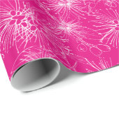 Penseelkersen lilly-pilly roze witte patroonomhuls cadeaupapier (Rol Hoek)