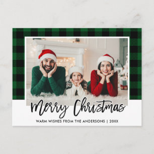 Penseelkerstfeest met groene spelden voor penseels briefkaart