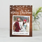 Penseelkerstmis met direct camerahout in penseelsc feestdagenkaart (Staand voorkant)