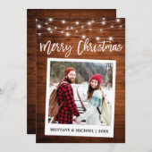 Penseelkerstmis met direct camerahout in penseelsc feestdagenkaart (Voorkant / Achterkant)