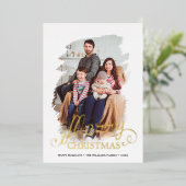 Penseelkleurig Lijst vrolijk kerstjaar in Review F Folie Feestdagenkaart (Staand Voorkant)