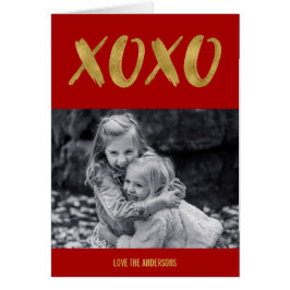 Penseelkleurige XOXO Gold Foil Valentijnsdag-fotok