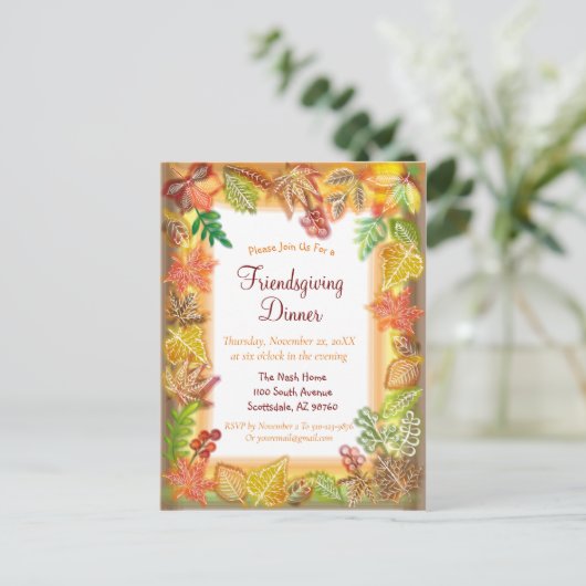 Penseelkunst van Herfst voor Thanksgiving Briefkaart (Staand voorkant)