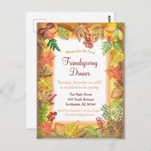 Penseelkunst van Herfst voor Thanksgiving Briefkaart (Voorkant / Achterkant)