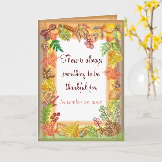 Penseelkunst van Herfst voor Thanksgiving Kaart (Gele Bloem)