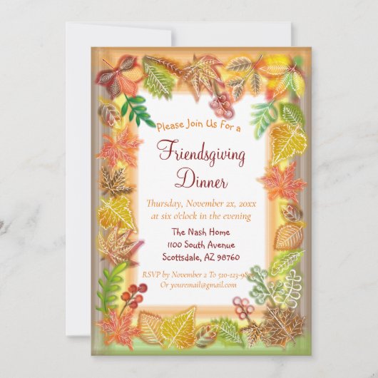 Penseelkunst van Herfst voor Thanksgiving Kaart (Voorkant)