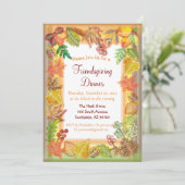 Penseelkunst van Herfst voor Thanksgiving Kaart (Staand voorkant)