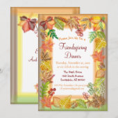 Penseelkunst van Herfst voor Thanksgiving Kaart (Voorkant / Achterkant)