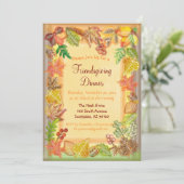 Penseelkunst van Herfst voor Thanksgiving Kaart (Staand voorkant)