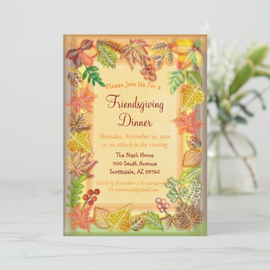 Penseelkunst van Herfst voor Thanksgiving Kaart (Staand voorkant)