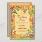 Penseelkunst van Herfst voor Thanksgiving Kaart (Voorkant / Achterkant)