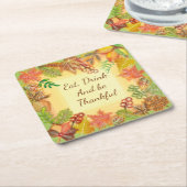 Penseelkunst van Herfst voor Thanksgiving Kartonnen Onderzetters (Schuin)