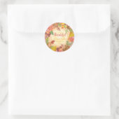 Penseelkunst van Herfst voor Thanksgiving Ronde Sticker (Tas)