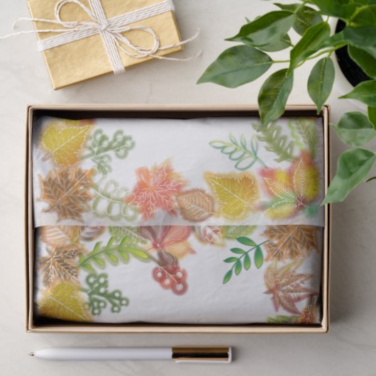 Penseelkunst van Herfst voor Thanksgiving Tissuepapier (Geschenk)