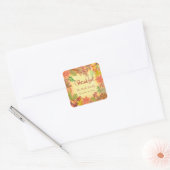Penseelkunst van Herfst voor Thanksgiving Vierkante Sticker (Envelop)