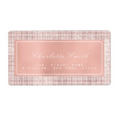 Penseelkus roze rozenroodroodroodterugzendadreslab etiket (Voorkant)