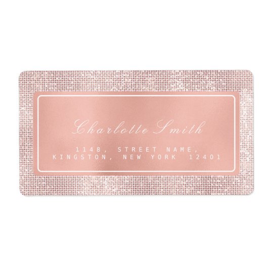 Penseelkus roze rozenroodroodroodterugzendadreslab etiket (Voorkant)