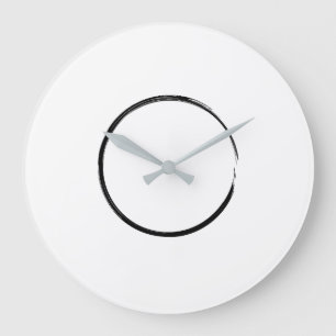 Penseellijncirkel, bevroren cirkel, minimalistisch grote klok