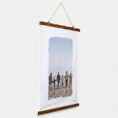 Penseellijnen penseelstreek Lijst Aangepaste foto Hangend Wandkleed (Gebogen)