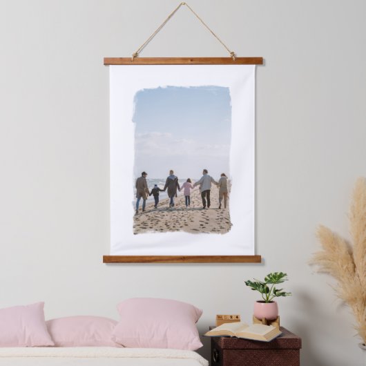 Penseellijnen penseelstreek Lijst Aangepaste foto Hangend Wandkleed (Slaapkamer)