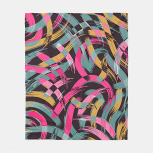 Penseellijnkunst naadloos patroon fleece deken