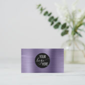 Penseelmetaal Midnight Paarse Company Logo QR Code Visitekaartje (Staand voorkant)