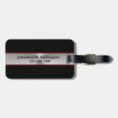 Penseelmetalen blik en zwarte monogrammen bagagelabel (Achterkant horizontaal)