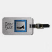 Penseelmetalen blik Golf Bagagelabel (Voorkant horizontaal)