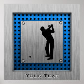 Penseelmetalen blik Golf Poster (Voorkant)