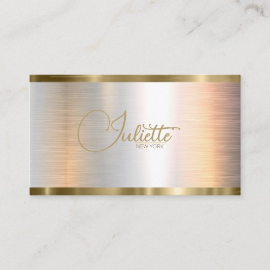 Penseelmetalen goudbladerende kalligrafie ID801 Visitekaartje (Voorkant)