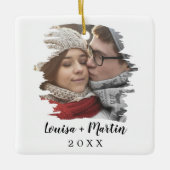 Penseelparen in penseelhok Foto Keramisch Ornament (Voorkant)
