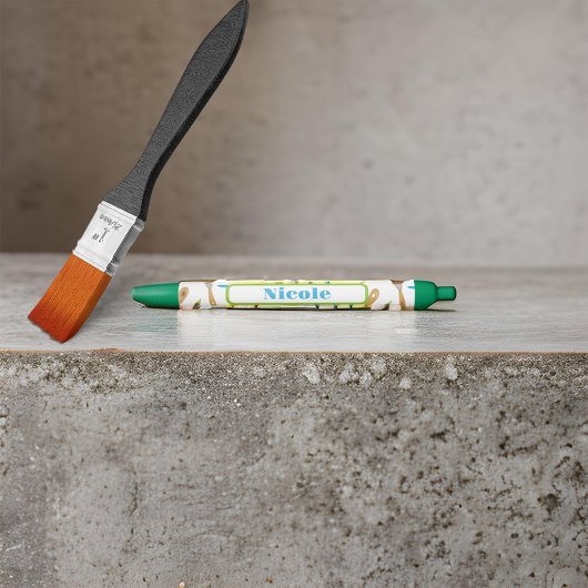 Penseelpatroon met zwarte Jouw naam-inktpen Zwarte Inkt Pen