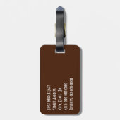 Penseelpekel bevat digitale kunst bagagelabel (Achterkant verticaal)