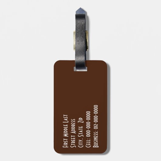 Penseelpekel bevat digitale kunst bagagelabel (Achterkant verticaal)