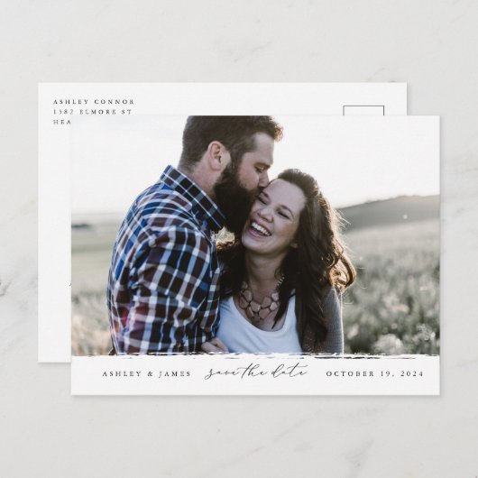 Penseelrand Het Briefkaart Datum opslaan (Voorkant / Achterkant)