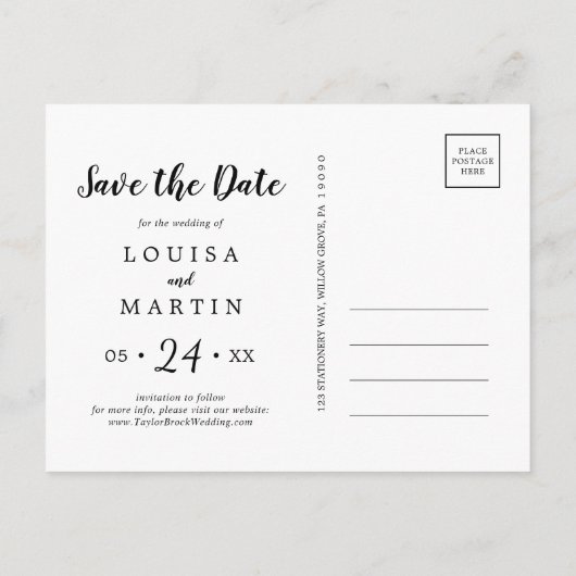 Penseelrode kerst bewaren de Datum Foto Feestdagenkaart (Achterkant)