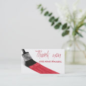 Penseelrode kleur tekenen - Hartelijk dank voor ka Visitekaartje (Staand voorkant)