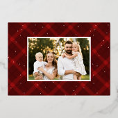 Penseelrode plaat 3 foto folie feestdagenkaart (Achterkant)