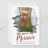 Penseelrood hoe meer de foto van de zwangerschap v feestdagenkaart (Voorkant)