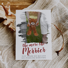 Penseelrood hoe meer de foto van de zwangerschap v feestdagenkaart