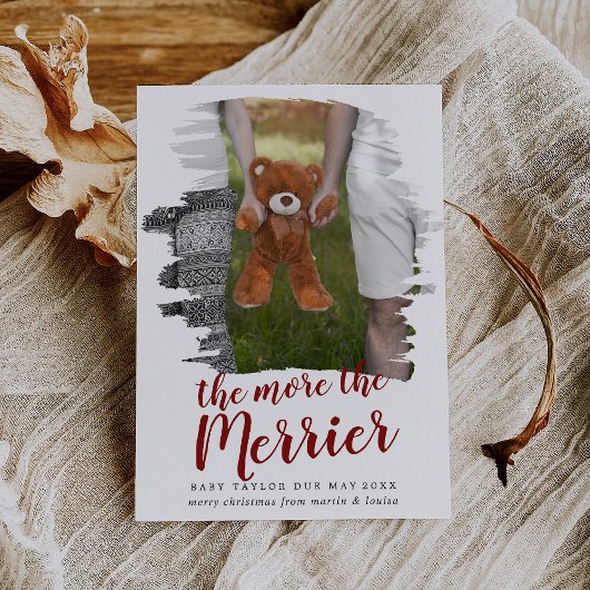 Penseelrood hoe meer de foto van de zwangerschap v feestdagenkaart