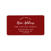 Penseelrood Let op ons nieuwe adres Etiket (Voorkant)