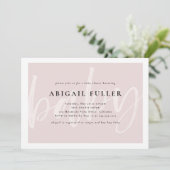 Penseelroze en de Witte Uitnodiging van het Baby s (Staand voorkant)