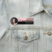 Penseelroze hoofdfoto van de professionele toepass naamplaatje (In situ)